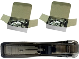 Ultechnovo Preto Grampeador Portátil Com 1 Unidade E 200 Grampos Reutilizáveis, Dispensador Grampos Para Desktop