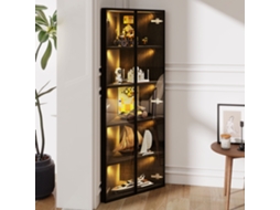 Vitrine Vidro Led 62x35x160cm Preta Temperado