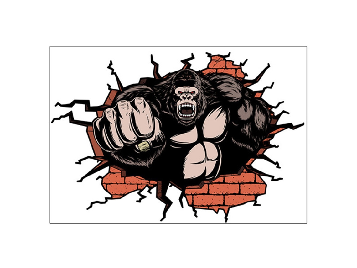 Stickers Parede Chão Chimp 3d LAXISCREED