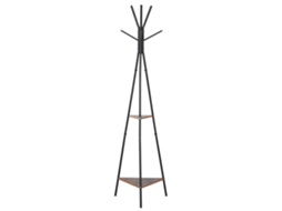 Cabide Industrial Preto 52x46x182h Cm, Tripé, 2 Prateleiras, 6 Ganchos. Ge