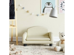 Sofá Infantil | Sofá Para Crianças 50x40x30 Cm Couro Artificial Cor Creme Wsd515967 Lovely Home