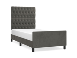 Bed Frame With Headboard, Bed Frames With Headboards Vidaxl Cinzeto Veludo (100 X 200 Cm)