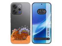 Capa Tumundosmartphone De Silicone Transparente Para Vivo V70 5g Com Desenho De Búfalo