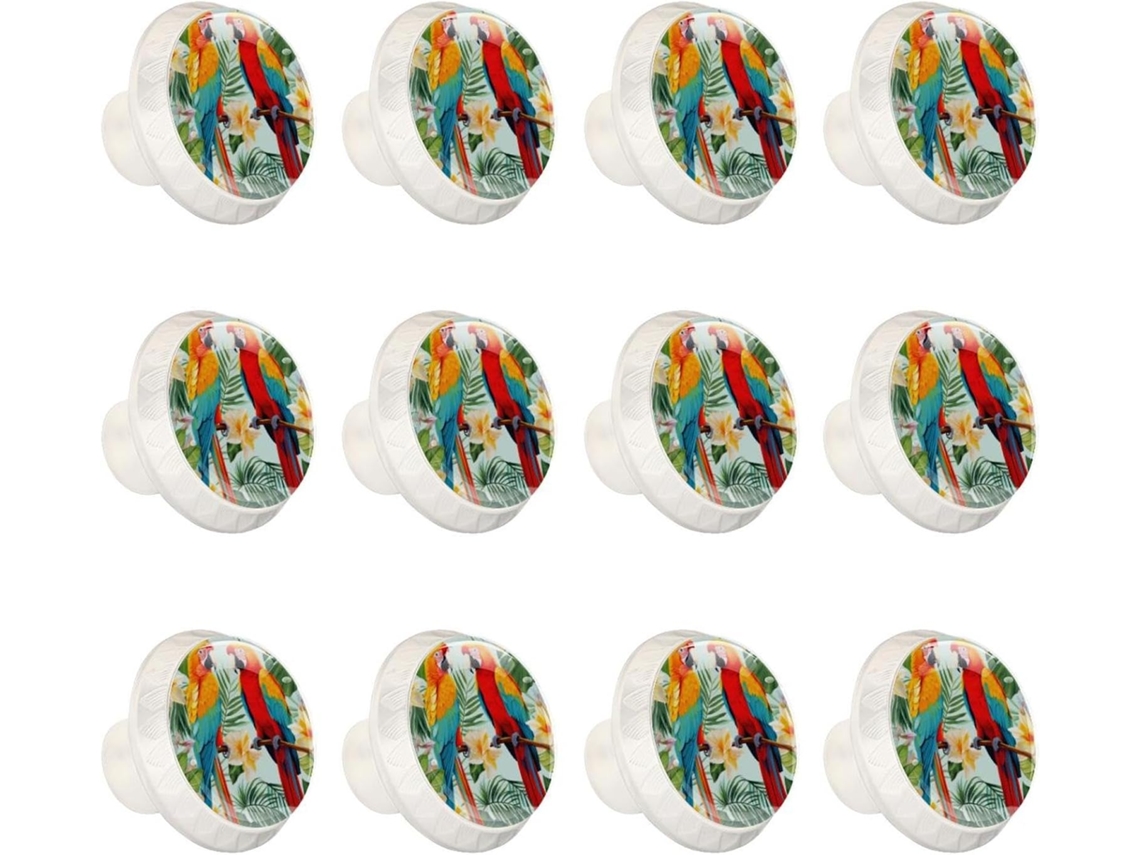 Puxadores Redondos Para Gavetas De Cômoda, Puxadores Para Armários De Cozinha, 12 Peças, Pássaros, Flores, Folhas