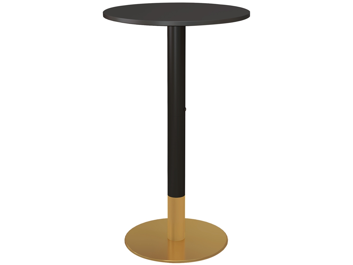 Mesa redonda de bar, estilo contemporâneo, aço, 60x60x102cm, preto BTFORUS