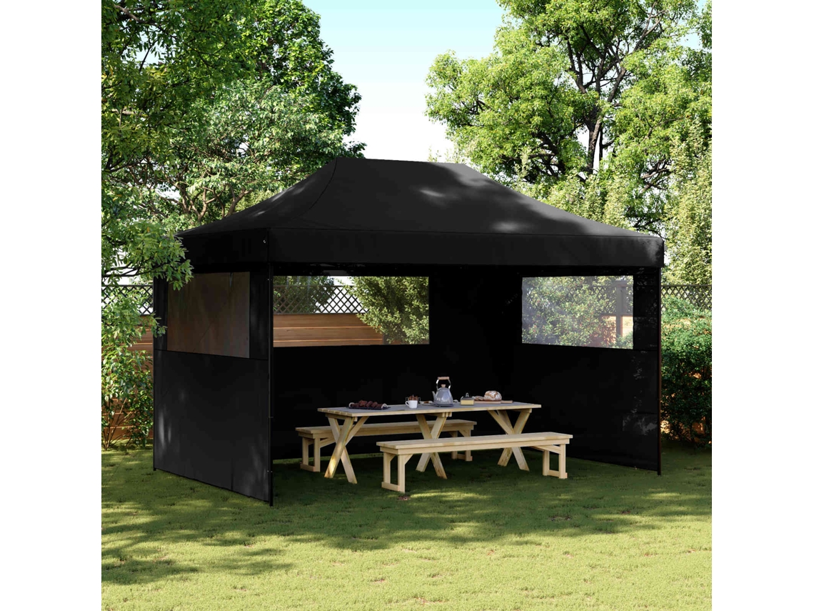 Vidaxl Tenda P/ Festas Pop-up Dobrável Com 3 Paredes Laterais Preto