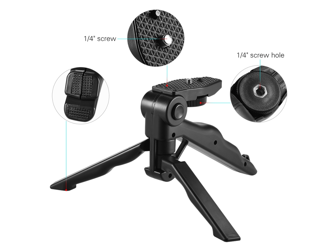 Tripode Mini Andoer Com Clip Para Telefone Estabilizador Manual Compatível Com Iphone E Samsung