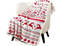 Manta de Inverno Syjym com Estampa Flocos Neve Natalinos Confortável e Multifuncional para Cochilos Flanela