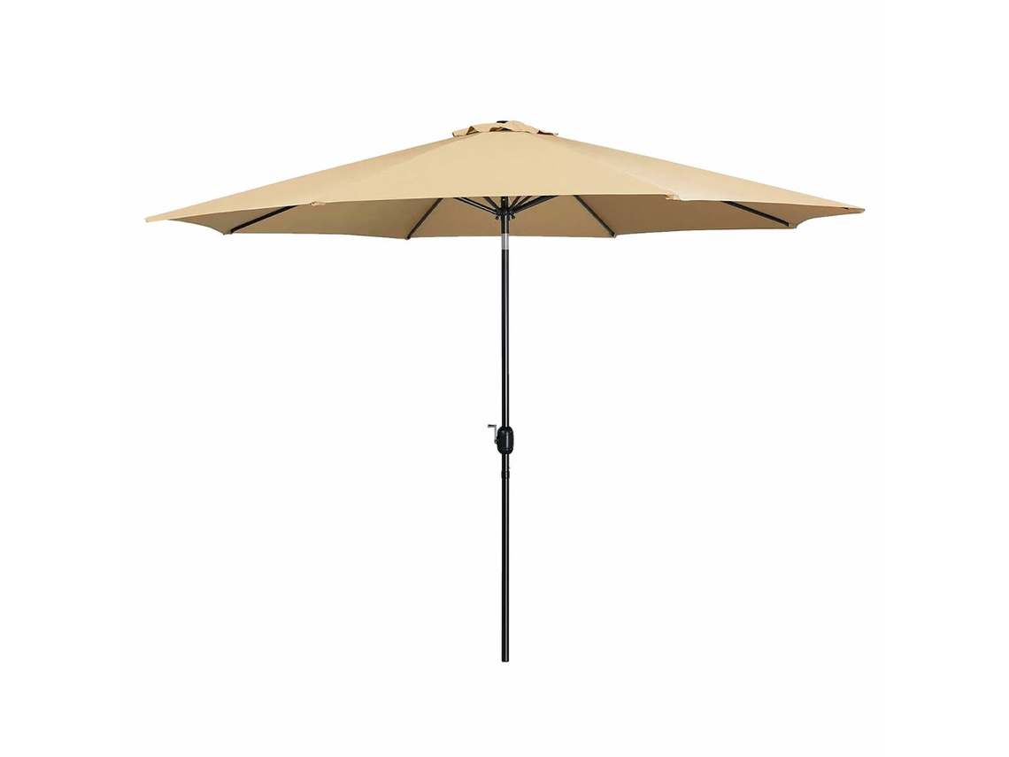 Guarda-chuva de Aço 8 Hastes D300 Cm Poliéster Castanho Jardim, Piscina, Terraço Marbueno
