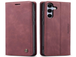 Capa Flip Samsung Galaxy A54 Compatibilidade Suporte Magnético Pu Tpu Vermelho