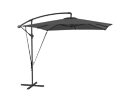 Guarda-sol Déporté Guarda-sol De Jardim Extérieur Toile Ajustable 8 Baleines Base En Croix Manivela, 2,5 X 2,5 M, Gris Foncé