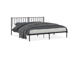 Bed Frame, Bed Frames Vidaxl Preto Aço (193 X 203 Cm)