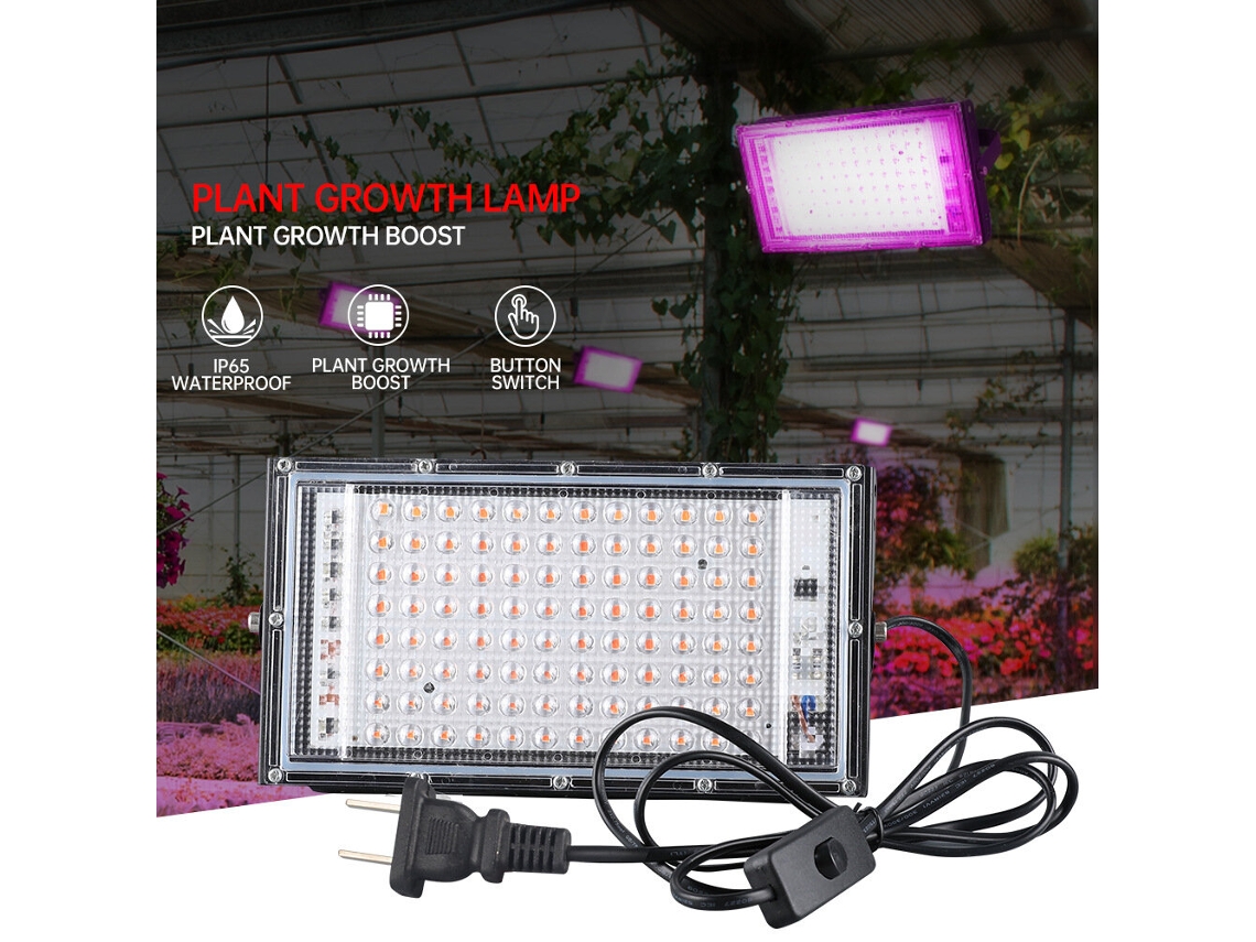 Lâmpada Fito De 50 W Com Cablagem Tipo Fito Para Plantas, Luz Led De 50 W E 100 W Para Cultivo, Lâmpada Fito De Espectro Completo, Lâmpada Hidropónica