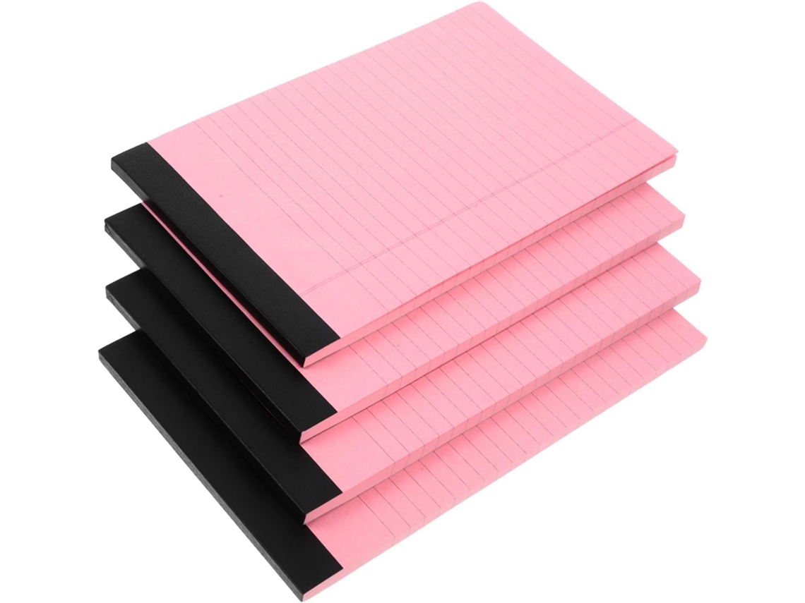 Bloc-notes Ligné Rose 4 Peças Em Papel, Petit Format Portátil