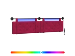 Conjunto 1 Cabeceira Suspensa Vidaxl Vermelho Veludo (210 X 55 X 5 Cm)