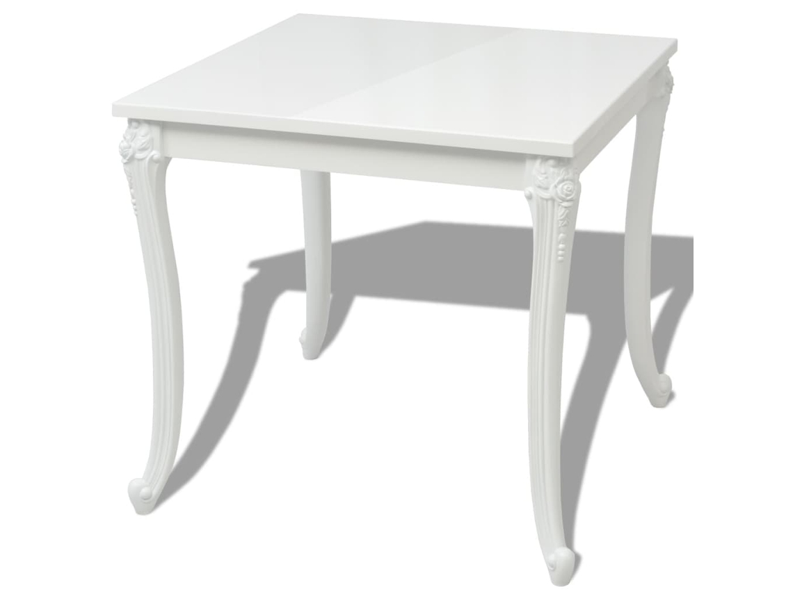 High Gloss Dining Table, High Gloss Dining Tables Vidaxl Branco Mdf (80 X 80 X 76 Cm)
