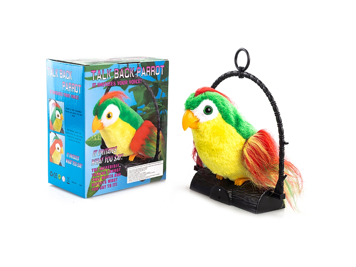 Mali papagaio Falante Pelúcia Eletrônico Brinquedo Repete o Que Diz Presente de Aniversário para Crianças