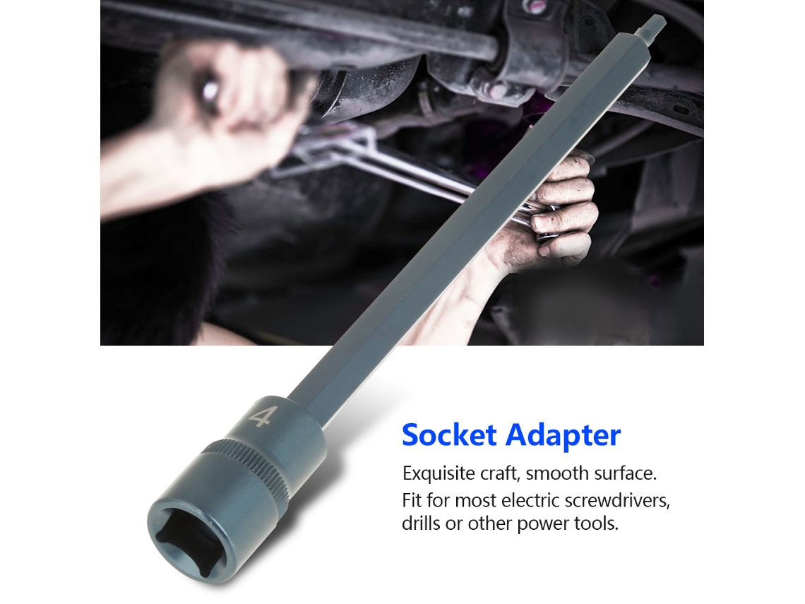 Adaptador De Encaixe Hexagonal Para Parafusadeira Elétrica, Conector De Ferramenta De Potência 1/2" 200mm (h4)