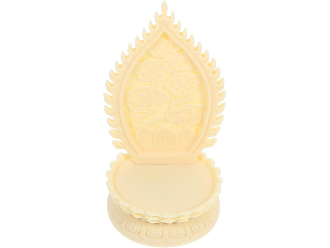 Base De Marfim Esculpido Para Estátua Budista, Redonda 16x9x7,2 Cm, Suporte Decorativo Estatueta