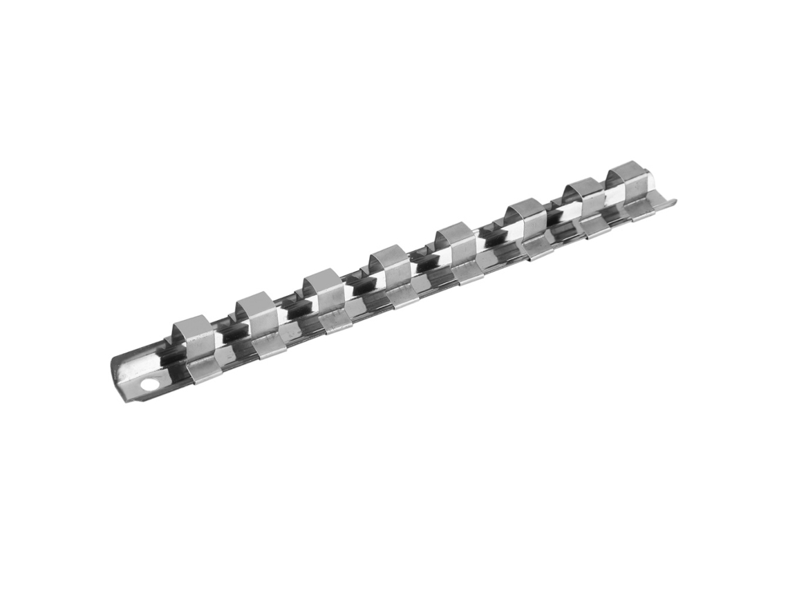 Suporte de armazenamento para soquetes de aço carbono com 8 clips, 3/8 polegadas, organizador de ferramentas S/MARCA