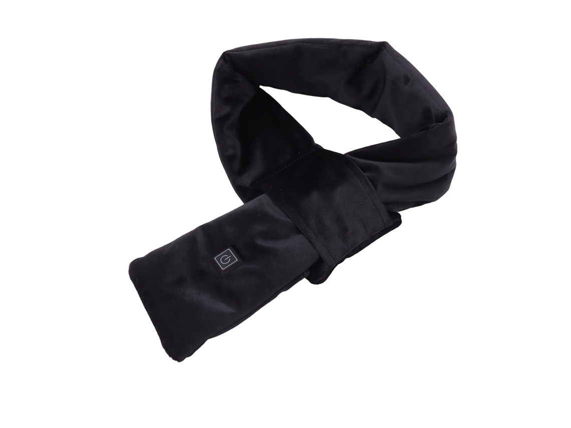 Bufanda Quente USB Inteligente com 3 Níveis de 25℃ a 45℃, Algodão e Fibra de Carbono, Preto