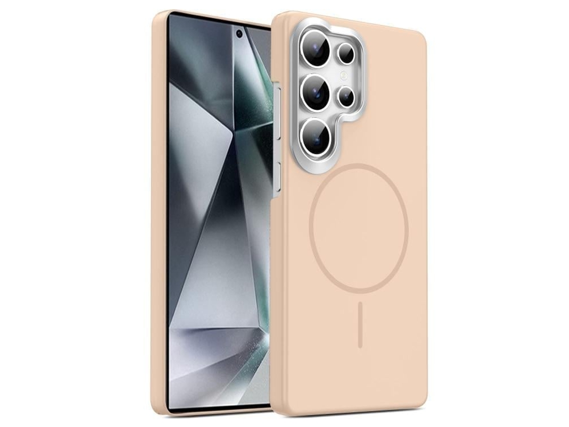 Capa Para Samsung Galaxy S26 Ultra 5g Fina Circular Magsafe À Prova De Choque Dourada Em Policarbonato Dourado Deserto