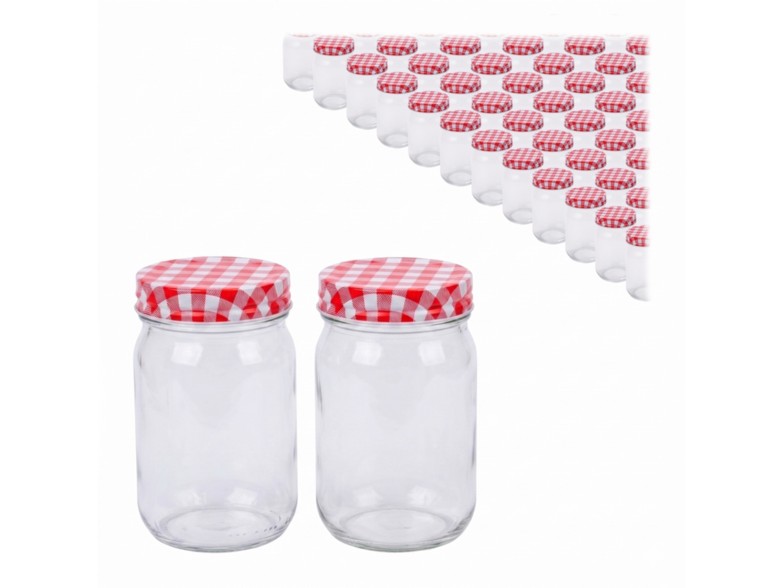 Frascos De Conserva Relaxdays, Conjunto 50, 400 Ml, Tampa Twist-off, Para Compotas E Conservas, Grandes, Transparentes