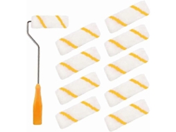 Conjunto De Rolos De Pintar 10 Cm 10 Pecas Suporte 30 Cm Decoração