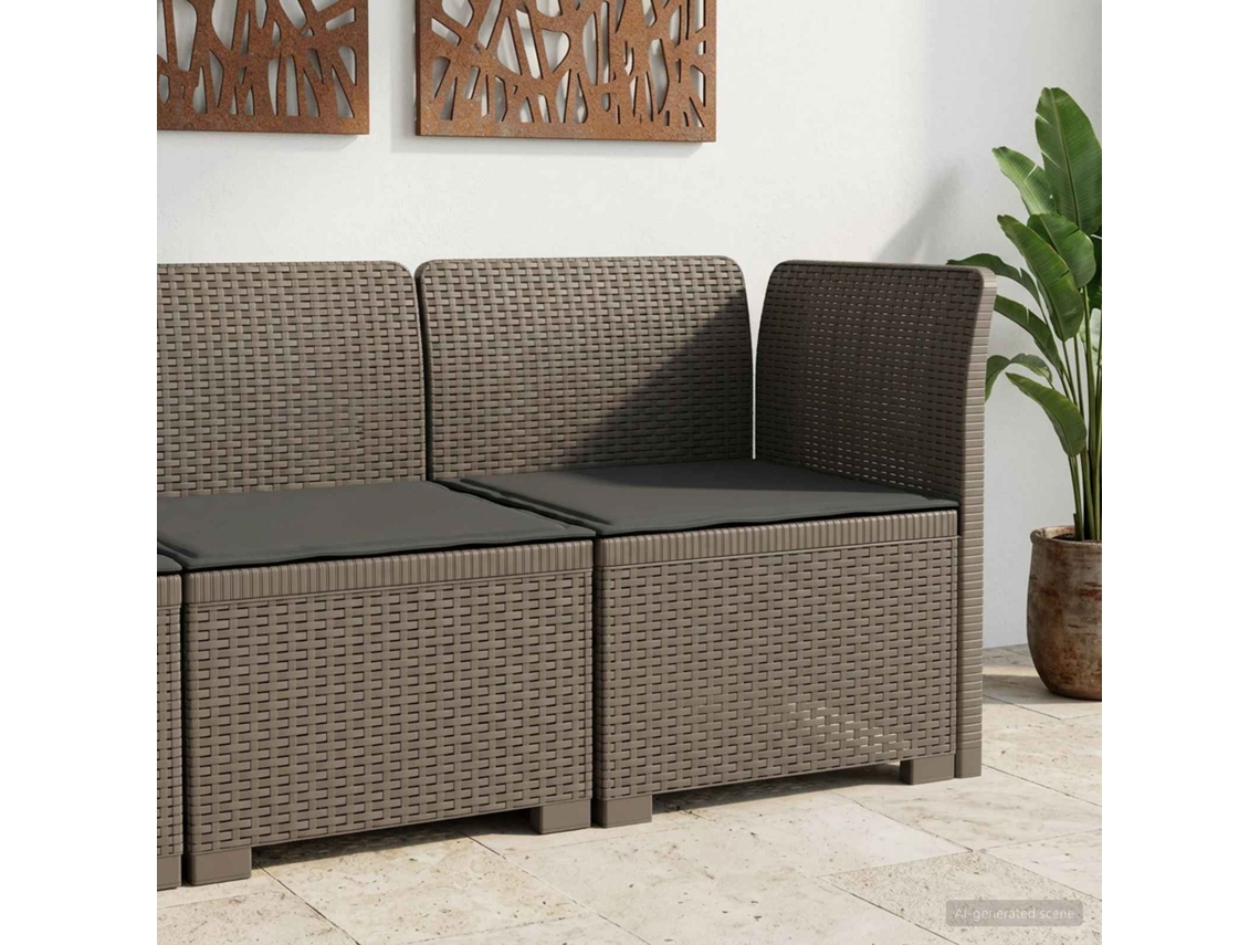 Vidaxl Sofá De Jardim 1 Lugar Com Almofada Look Rattan Pp