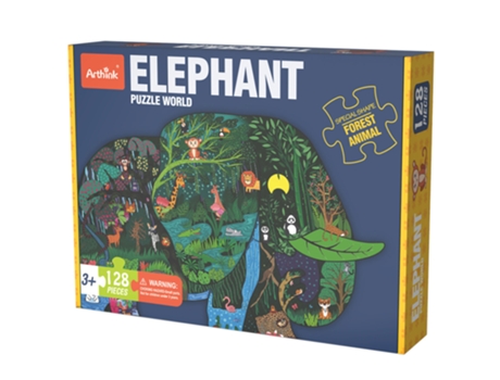 Quebra-Cabeças Elefante 128 Peças (Idade Mínima: 4 anos)