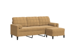 3-seater Sofa, 3-seater Sofas Vidaxl Marrom Veludo (n/a)