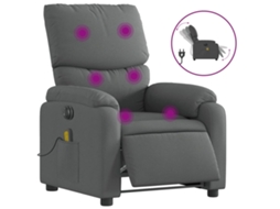 Electric Massage Recliner Chair, Electric Massage Recliner Chairs Vidaxl Cinzeto Tecido
