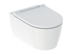 GEBERIT Um Wc Suspenso Suspenso Turboflush com Assento de Wc com Mecanismo de Fecho Suave Cor: Cerâmica Branca/Keratect Tampa de Design Branca