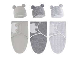 Saco Swaddle Bebê 3 Peças EIFSON Algodão com Capuz 0 3 Meses (04)
