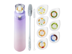 Garrafa De Água Para Esportes Ao Ar Livre Fitness 7 Sabores Cápsula Sabor De Frutas 0 Açúcar 0 Calorias 650ml Com Canudo Cuich