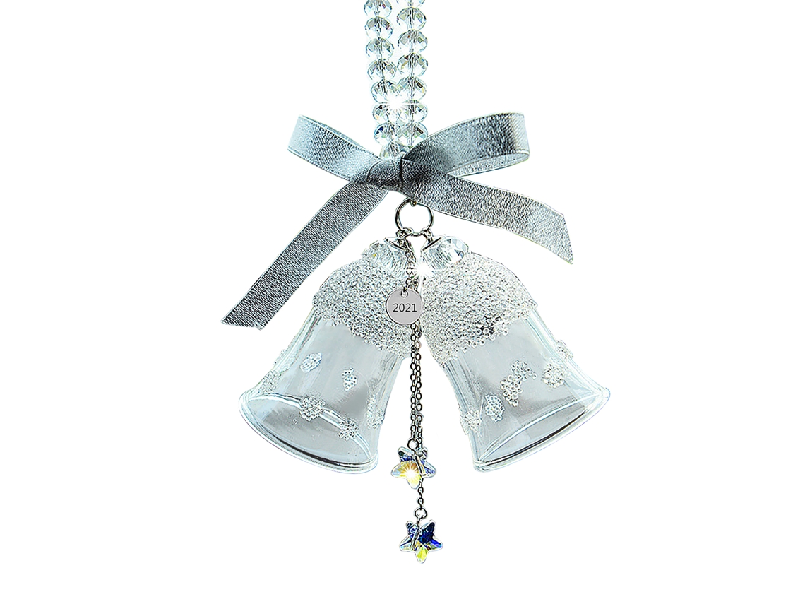 Sino de cristal com estrela de cinco pontas para carro LAXISCREED