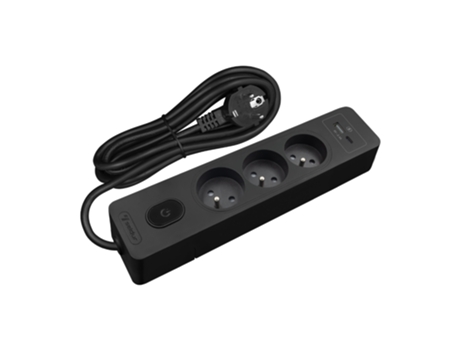 Extensão Eléctrica SELDUR G3Fu32B 3 Tomadas + Interrutor Usb A+C Carregamento Standard 12W Branco Cabo de 3M