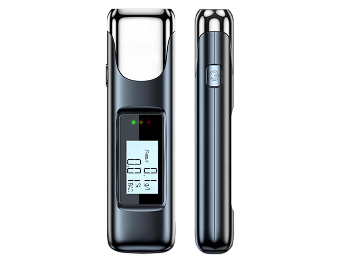 Bafômetro Com Visor Lcd, Detector De Álcool Alta Precisão E Alarme Sonoro