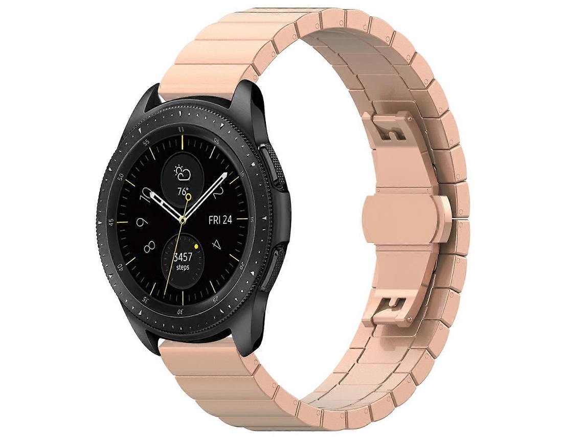 Pulseira De Aço Inoxidável Com Fecho Borboleta Para Galaxy Watch 46mm