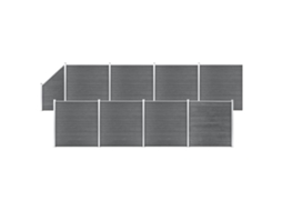 Conjunto De Cerca Vidaxl Cinzeto Wpc (1484x186cm)