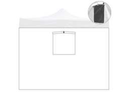 Toldo Lateral Branco Impermeável De 3x2m Com Janela Para Gazebo Retrátil De 3x3m