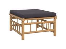 Maison Exclusive - Apoio De Pés P/ Jardim Bambu Com Almofadão Cinzento-escuro