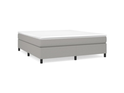 Cama com Molas/Colchão 180x200 Cm em Tecido Cinzento Claro MAISON EXCLUSIVE