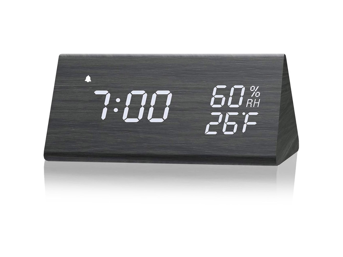 Relógio De Quarto Digital Laxiscreed Com Comando De Voz, Temperatura, Humidade E Tela Led