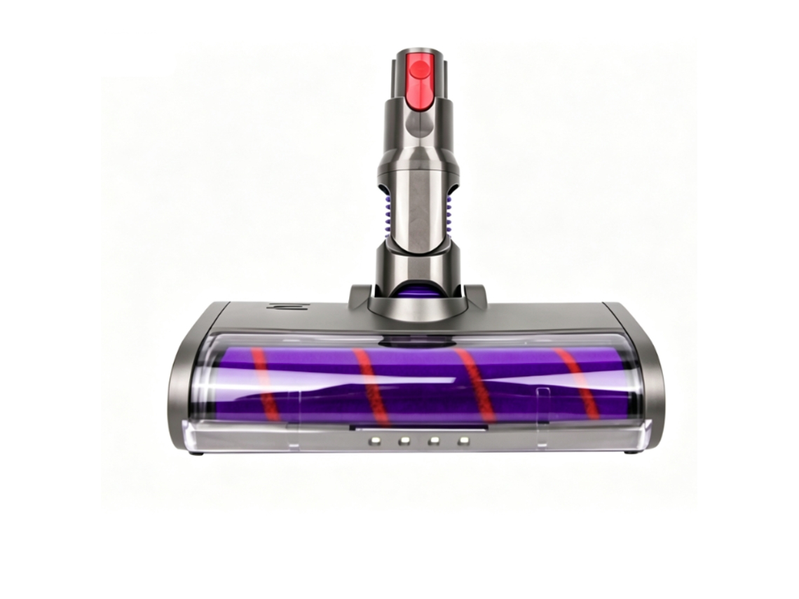 Acessórios para aspiradores de pó Dyson V10slim/V12: Vassoura para chão com luz verde, escova rotativa para carpetes e bocal de sucção.