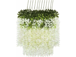 Pacote com 12 Flores Artificiais de Glicínia, Flores de Seda Artificiais de Glicínia para Casa, Jardim, Festa e Casamento AQUAFORGE (brancas)