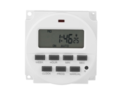 Timer LCD Programável Semanal com Bateria Recarregável para Iluminação e Relé de Tempo