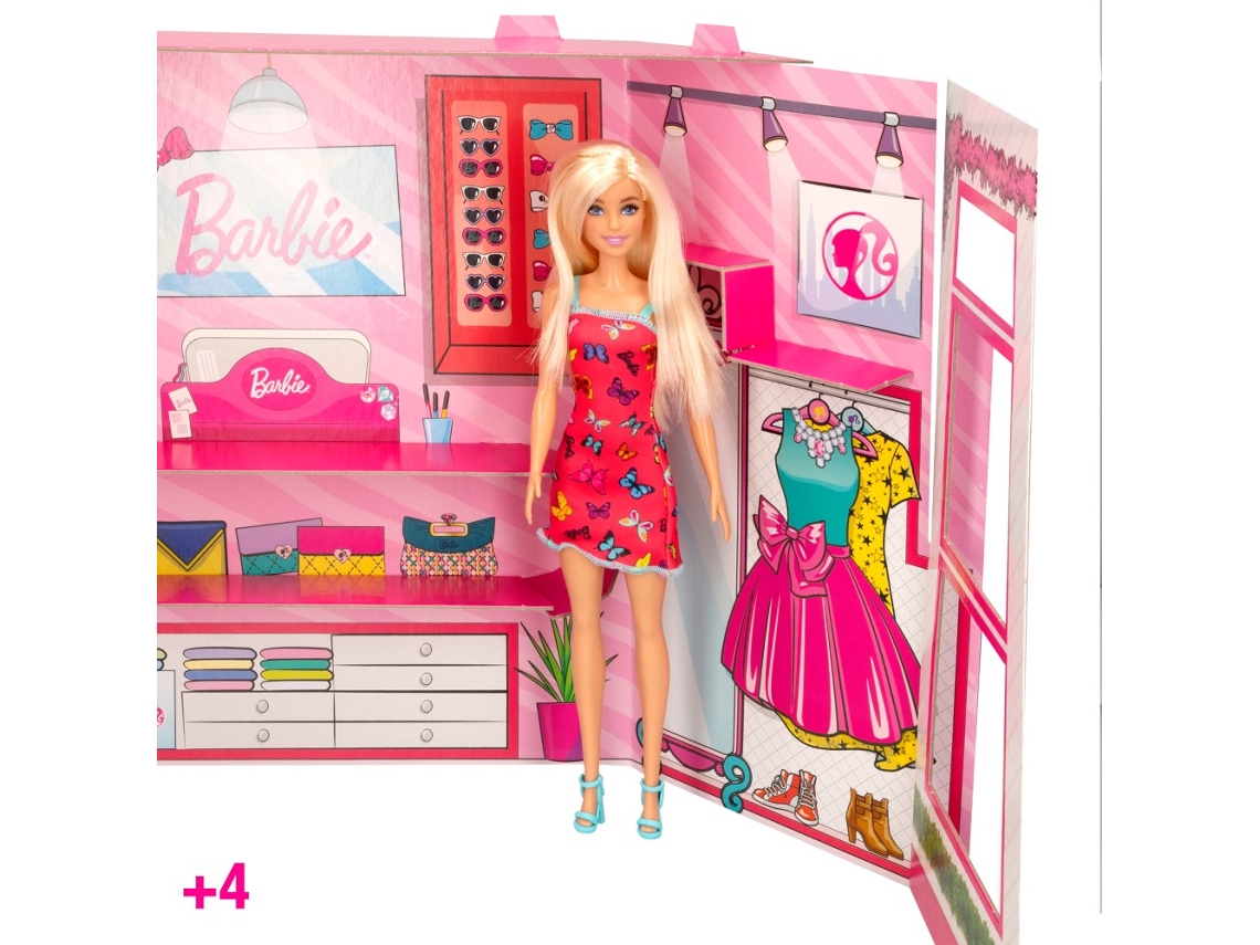 Barbie Boneca e conjunto de moda, roupas Barbie com acessórios de armá