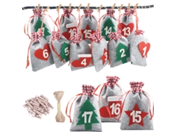 Sacolas De Calendário De Adviento Artesanato Natalino Bolsas Com Cordão