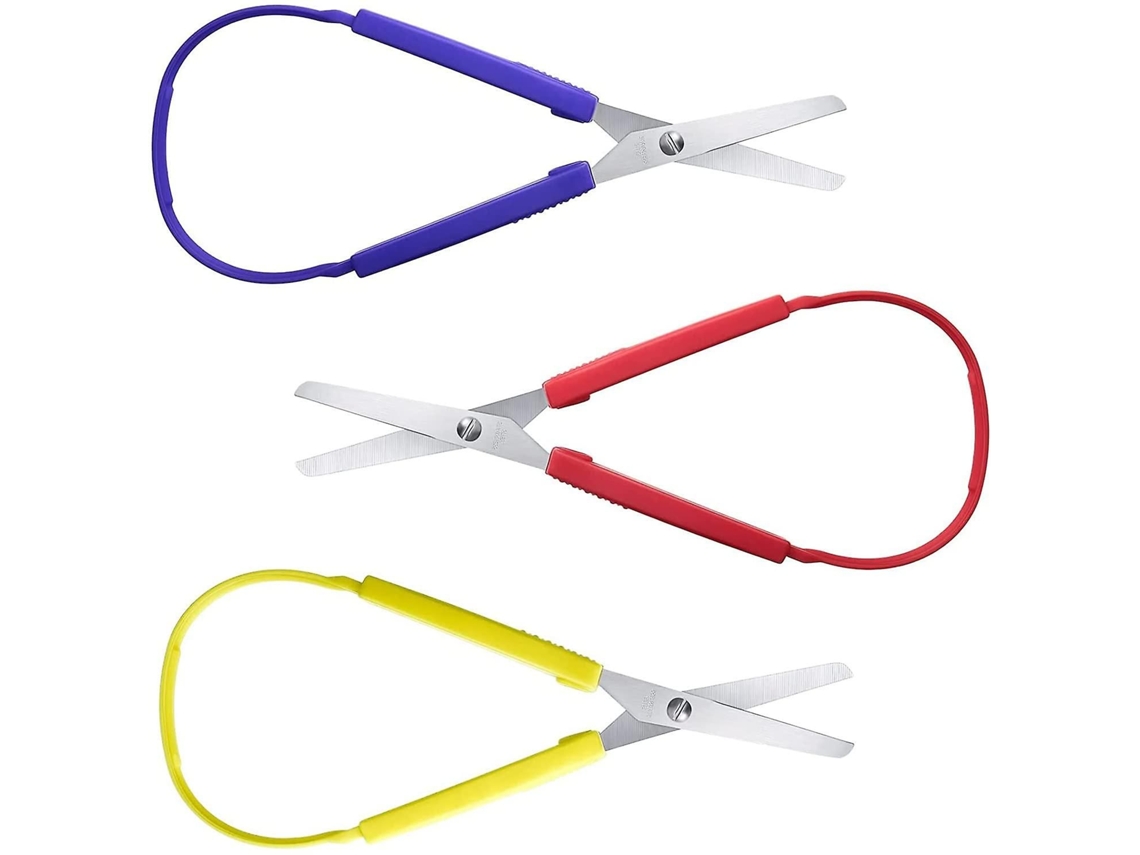 Pacote com 3 Tesouras de Argola com Abertura Automática